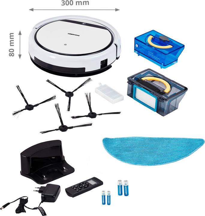 Actual product image Medion Robot Vacuum Cleaner with mopping function E32 SW (Vacuum mopping robot)