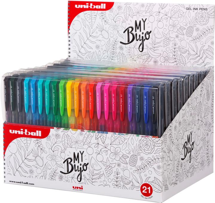 Posca Roller Signo (Red, Raspberry, light pink, Blue-black, Mandarin orange, Orange, Violet, Black, Blue, brown-black, Sky blue, Dark green, aqua marin, Rose, Golden yellow, Light green, Turquoise, Yellow, Green, Grey, Light blue, 21 x)
