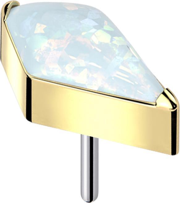 Produktbild Star Piercing Threadless Diamant vergoldet mit Opal weiss (Titan)