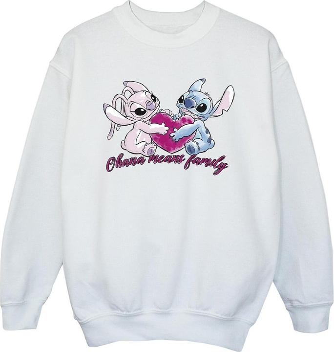 Disney Lilo And Stitch Ohana Heart With Angel Sweatshirt Mädchen (104)