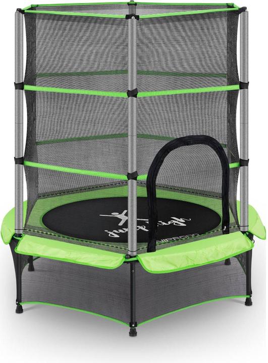 Produktbild Uniprodo Kindertrampolin Trampolin Kleines Trampolin Mit Netz Ø 140 Cm Bis 50 Kg Grün (140 cm)