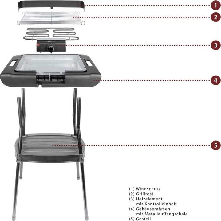 Actual product image Clatronic BQS 3508 Electric garden barbecue 2000 W 24.5 cm x 35.5 cm (2 kW)