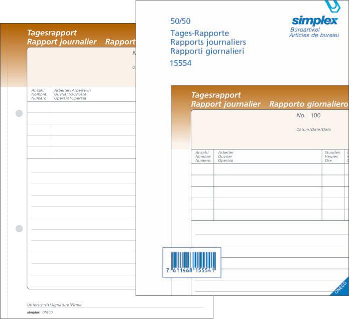 Immagine prodotto Simplex Daily Rappoerte trilingue A5 (100 x)