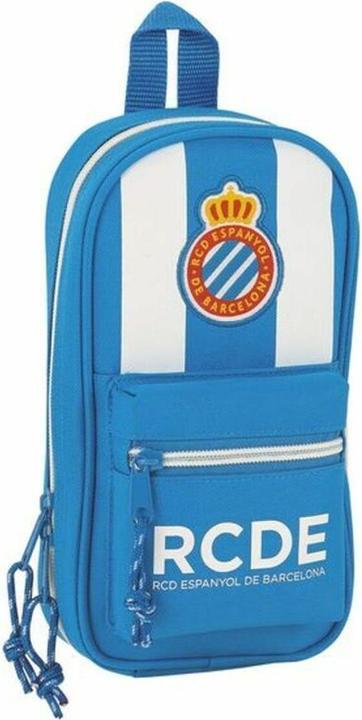 RCD Espanyol Rucksack mit Federtaschen Blau Weiss 12 x 23 x 5 cm