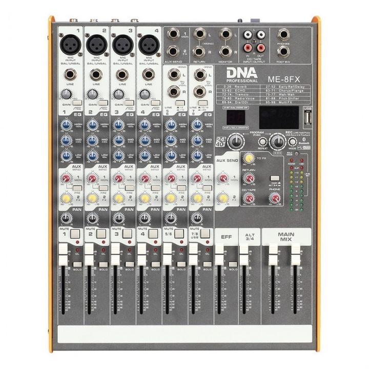 No Name DNA ME-8FX Audiomischer 8 kanal USB Bluetooth
