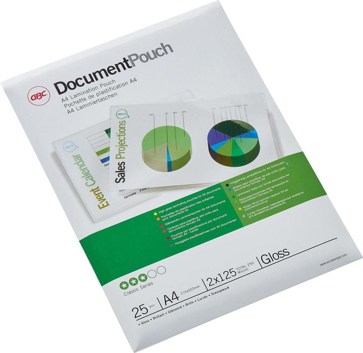 Produktbild GBC Document Pouch - Heisslaminier-Folientaschen (A4, 25 Stück, 125 µm)