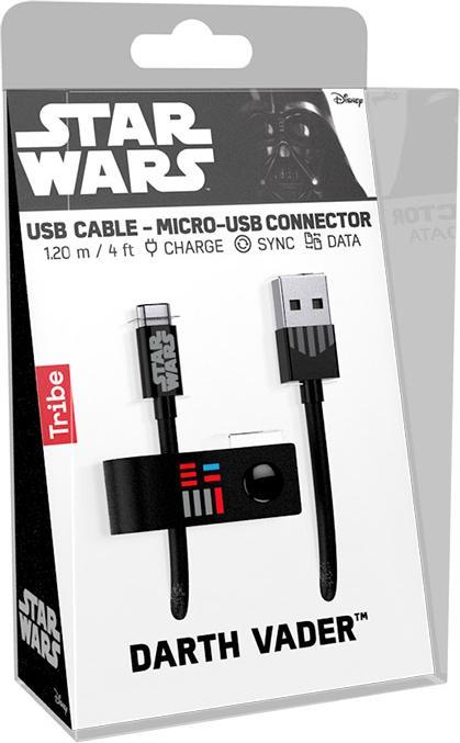 Actual product image Tribe Line - Microusb Cables - 1,2 M (4ft.) - Darth Vader (1.20 m, USB 2.0)