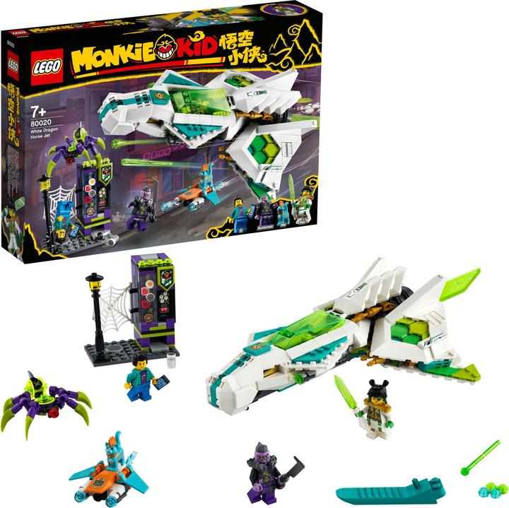 Actual product image LEGO Monkie Kid White Dragon Horse Jet (80020, LEGO Monkie Kid)