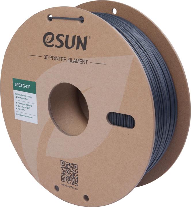 Produktbild eSUN ePETG-CF Carbon Grau Filament 1.75mm 1Kg (PETG, 1.75 mm, 1000 g, Grau)