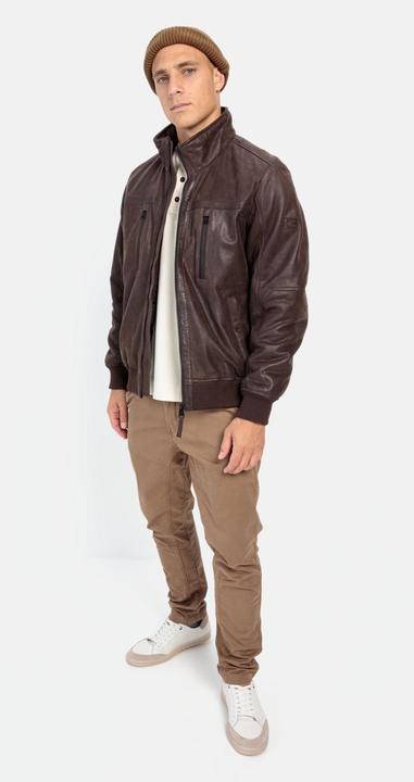 Immagine prodotto Camel Active Blouson in pelle con orlo in maglia (50)