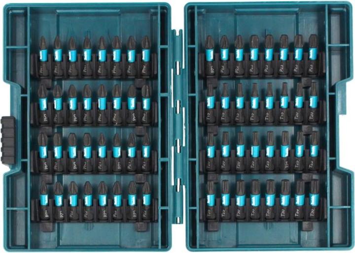 Productafbeelding Makita Slagbitset 25/50 mm, 90 stuks. (Phillips kruis PH M2, Phillips kruis PH M3, Kruis Pozidriv PZ M2, Kruis Pozidriv PZ M3, Zeskantbus TX M20, Zeskantbus TX M30)