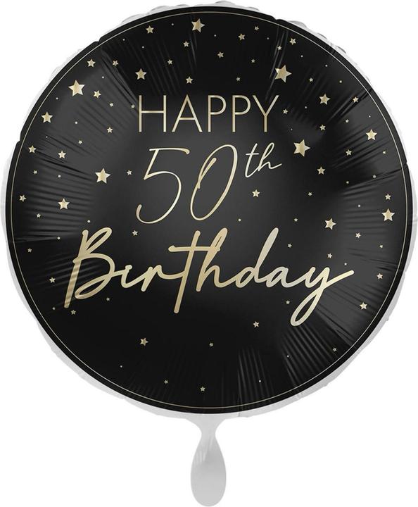 Produktbild Ginger Ray Folienballon Schwarz & Gold 50. Geburtstag (1 x)