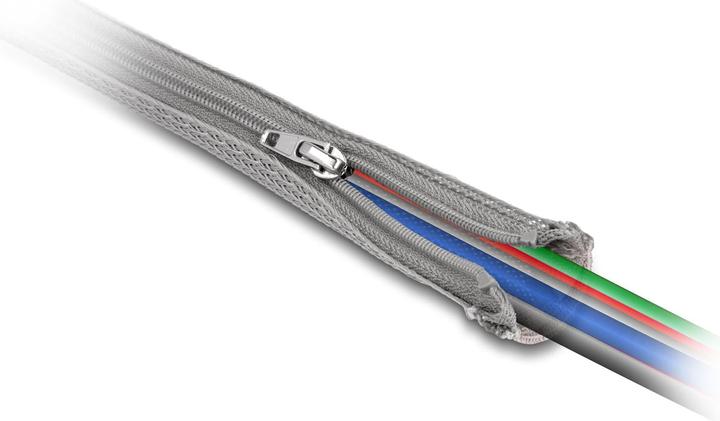 Image du produit Delock Gaine tressée avec fermeture éclair résistante à la chaleur 3 m x 20 mm gris (Gaines pour câbles, 300 cm)