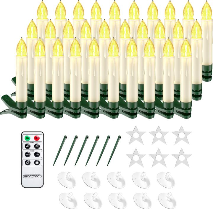 Produktbild Monzana Weihnachtsbaumkerzen (30 x)