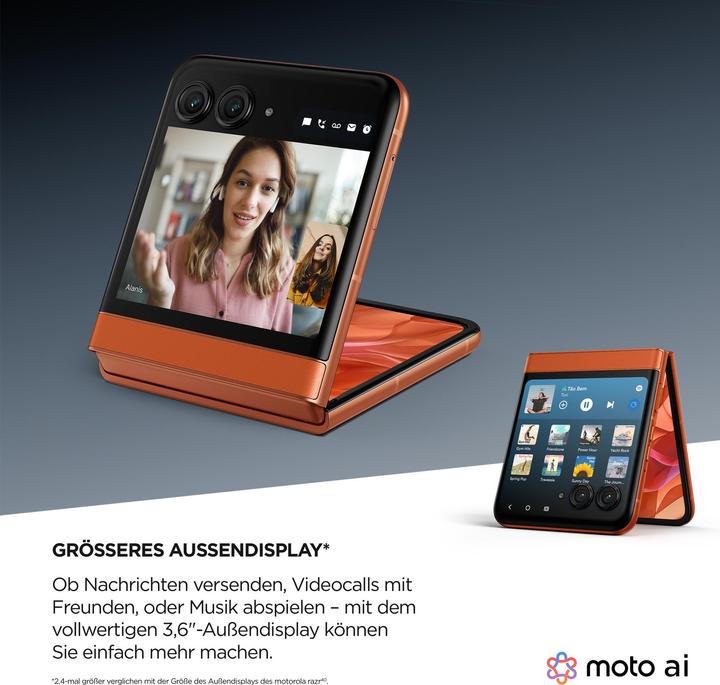 Actual product image Motorola Razr 50 (256 GB, Spritz Orange, 6.90", SIM + eSIM, 52.43 Mpx, 5G)