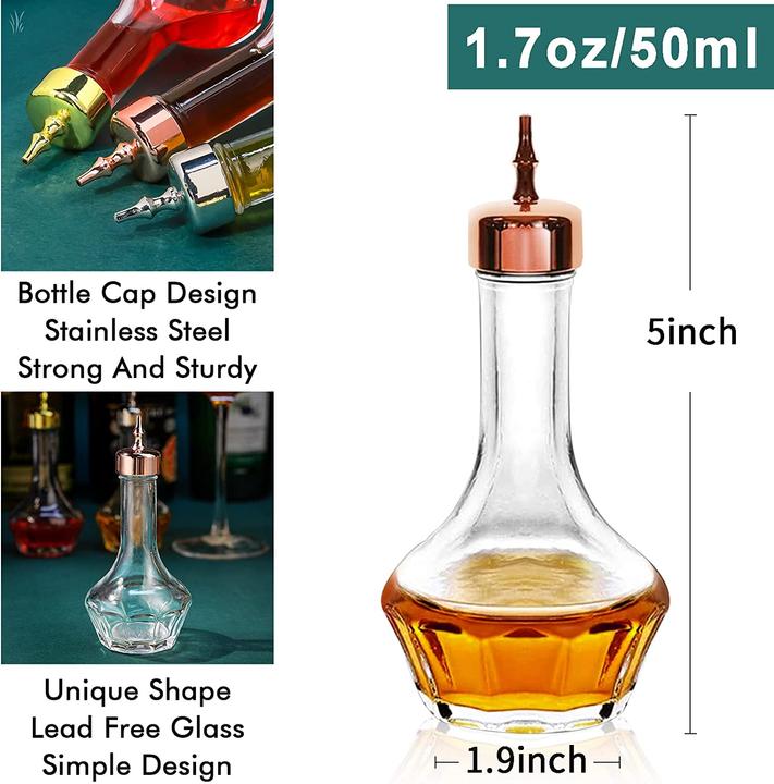 Immagine prodotto Suprobarware 3 bottiglie di amaro in vetro (Beccuccio dosatore + versatore)