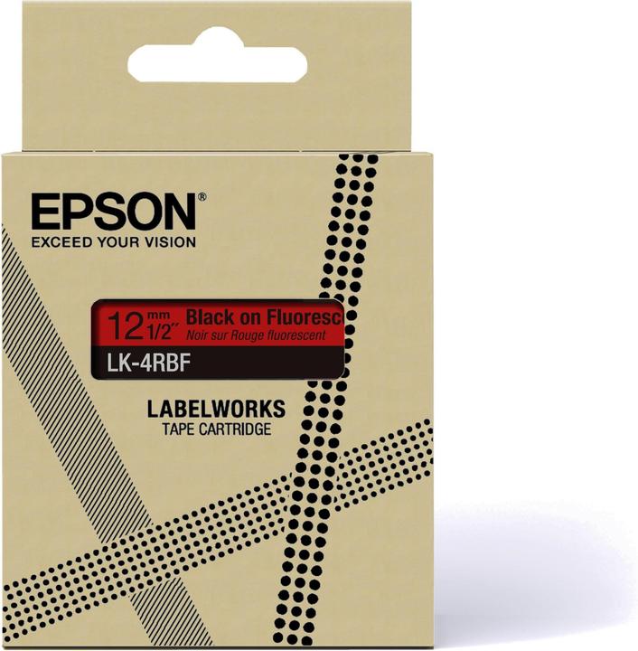 Actual product image Epson Fluorescent Red/Black 12mm LK-4RBF