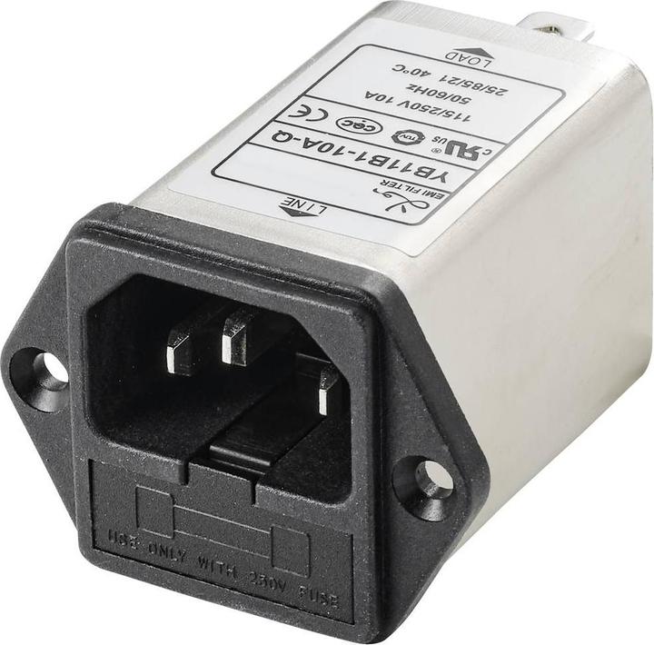 Tru Components TC-10101436 Filtre secteur avec prise pour appareil froid 250 V/AC 10 A 0,3 mH