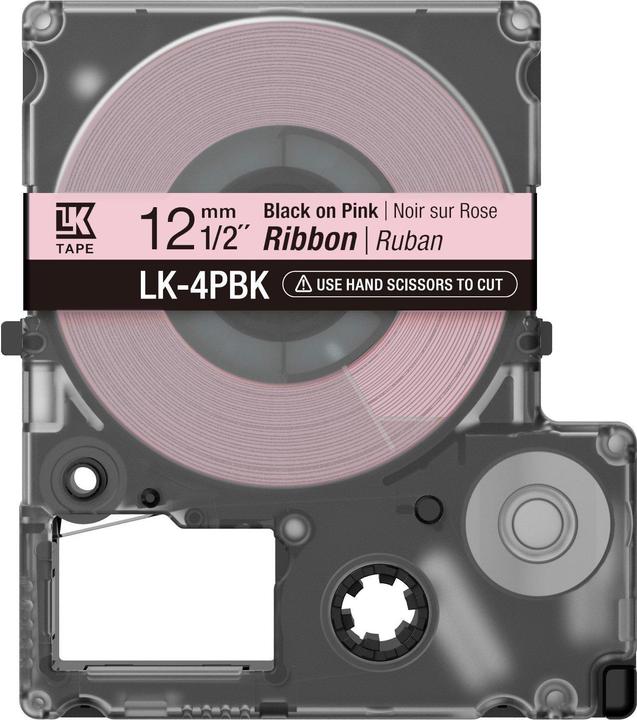Produktbild Epson Etikettenkassette Lk-4pbk (1.20 cm, Schwarz, Pink)