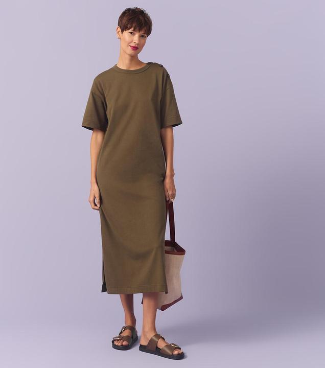 Produktbild La Redoute Collections Langes Jerseykleid mit Knopfleiste an der Schulter (L)