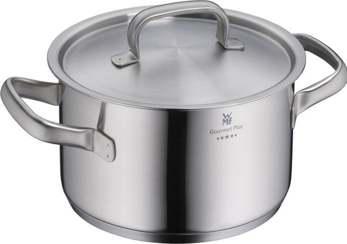 Kochtopf Fleischtopf Induktion 20cm Metalldeckel Gourmet Plus Edelstahl 18/10 (20 cm, Kochtopf, Edelstahl)