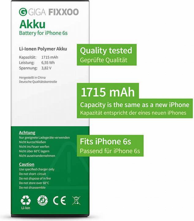 Produktbild Giga Fixxoo iPhone 6s Akku (Akku, iPhone 6s)
