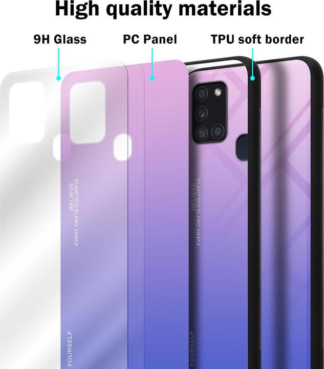 Image du produit Cadorabo Couverture en verre TPU 2 couleurs (Samsung Galaxy A21s)