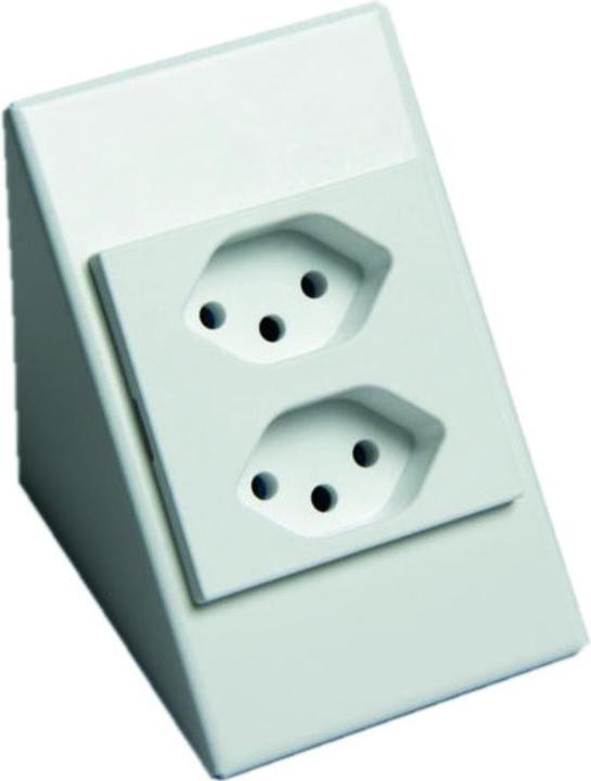 Actual product image Werkstarck Socket outlet triangle 2xT13 white, 1.4m