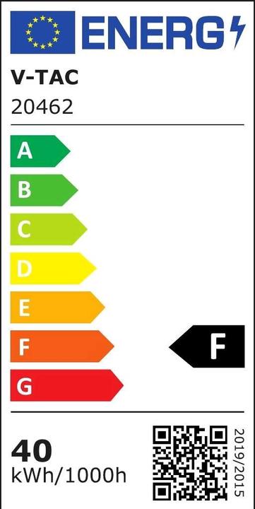 Energie-Label V-TAC VT746B LED Linear Light SAMSUNG Chip 40W Surface Black Body 3000K (3275 lm)
