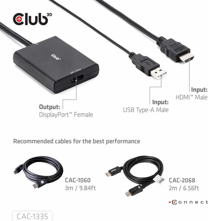 Actual product image Club 3D HDMI + Micro USB zu (DP, 0.72 cm)