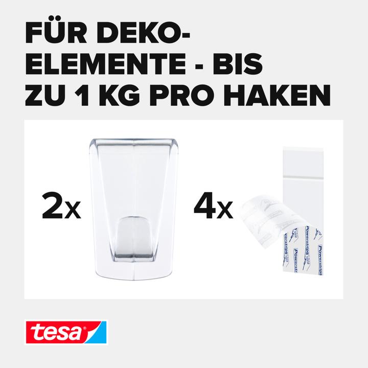 Actual product image tesa Powerstrips Transparent Deco Hook LARGE