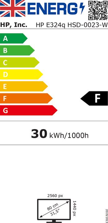 Energy Label HP EliteDisplay E324q (2560 x 1440 pixels, 31.50")