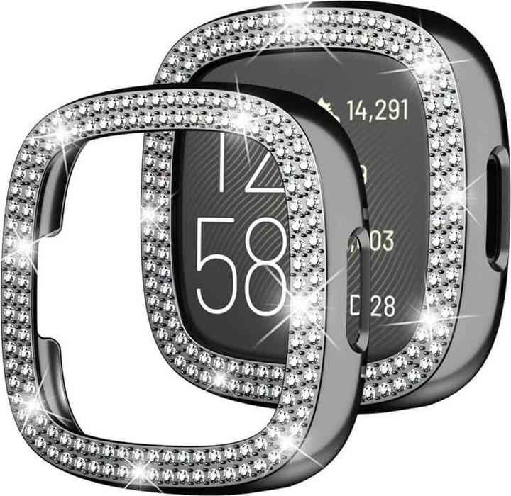 Cover-Discount Fitbit Versa 4 / Sense 2 - Glitzer Strass Schutz Case schwarz