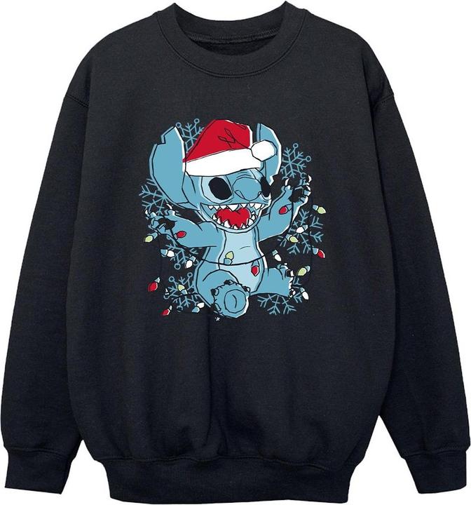 Disney Lilo And Stitch Christmas Lights Sketch Sweatshirt Jungen