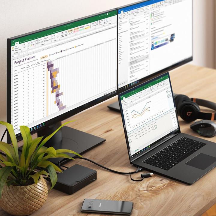 Produktbild Alogic Docking Station Universal Twin HD USB-C & USB-A (USB-C, USB-A, 10 Ports)
