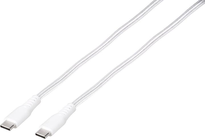 Actual product image Vivanco kabelis USB-C - USB-C LongLife Charging 1.5 m, baltas (62398) (1.50 m, USB 3.2 Gen 2, 60 W)