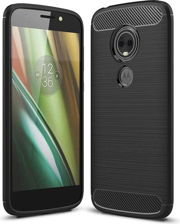 Produktbild König Design Hülle Handy Schutz für Motorola Moto E5 Case Cover Bumper Carbon Optik Schwarz (Motorola Moto E5)