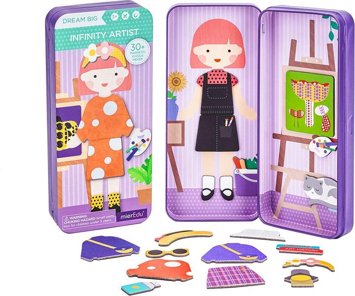 Produktbild mierEdu Magnetspiel Box Dress Up – Künstler zum Ankleiden I Fördert Motorik + Fantasie I Ideal für Zuhause (34 Teile)