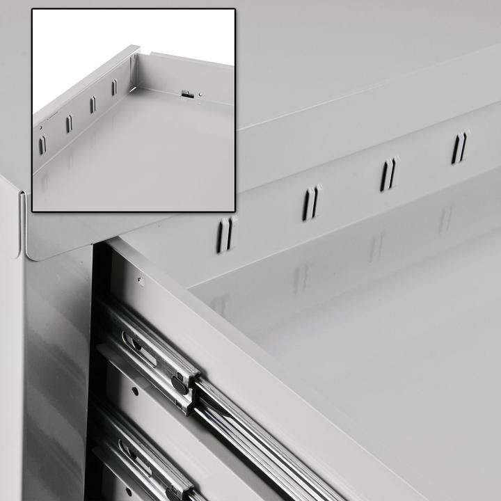 Produktbild ADB MAMMUT Schubladenschrank lichtgrau 9 Schubladen 70,0 x 43,5 x 120,0 cm (70 cm, 43.50 cm)