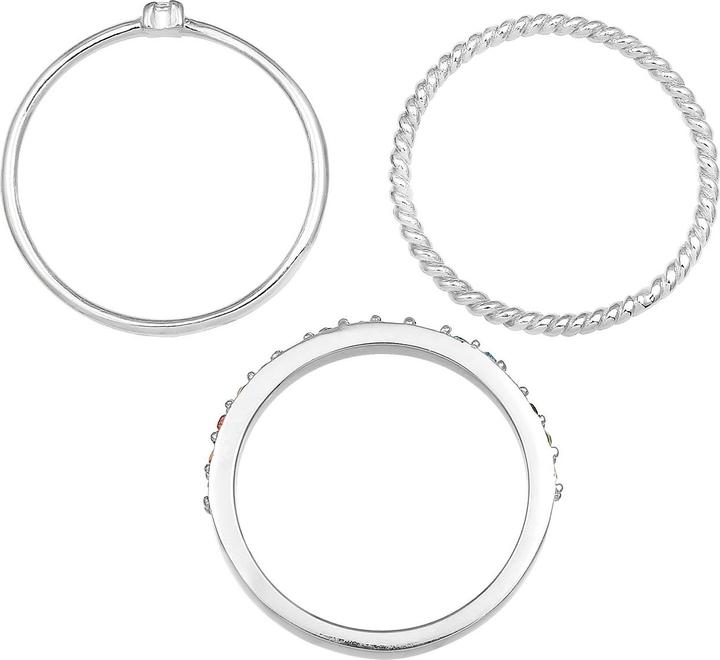 Produktbild Elli Kristall Ring, Multi-Color, Ring Set (66, 925 Silber)