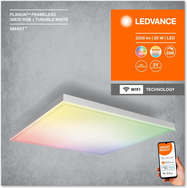 Produktbild Ledvance SMART+ WiFi Planon Frameless Square RGBW (1500 lm)
