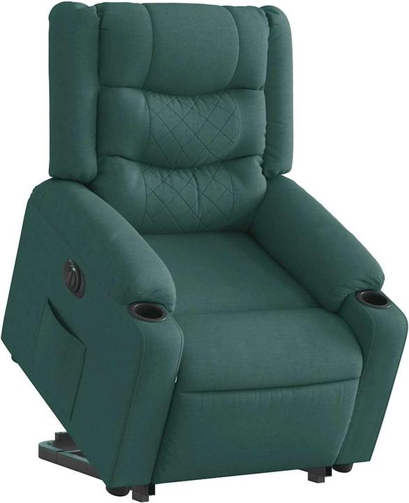 VidaXL Reclinabile con ausilio per l'alzata Elettrica Tessuto verde scuro