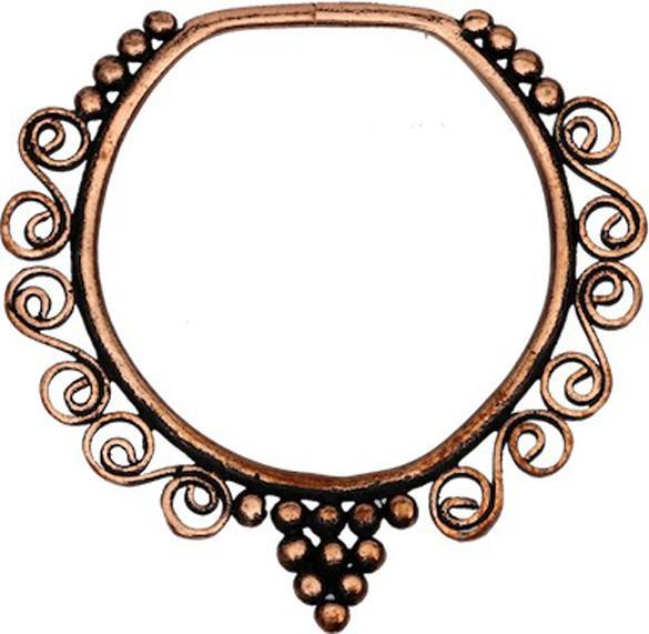 Star Piercing Tunnel Anhänger rosegold Ring Rebe mit Trauben (Kupfer)
