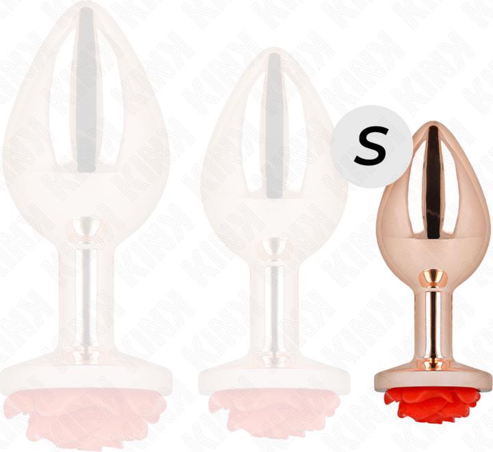 Produktbild Kink - Rosa Goldener Analstecker Mit Roter Rose S