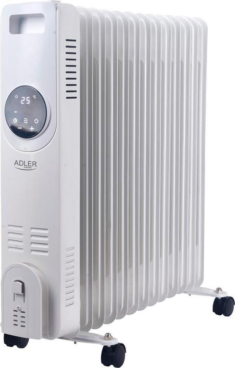 Image du produit Adler AD 7826 Radiateur LED à bain d'huile avec commande à distance 13 ailettes, blanc (2500 W)