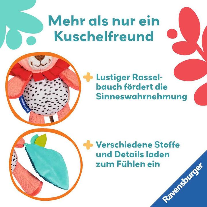 Image du produit Ravensburger 4850 play+ lion hochet, doudou avec hochet, clip de fixation, aide à la dentition