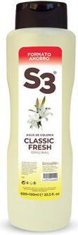 Actual product image S3 S-3 CLASSIC FRESH cologne 25% + 600 ml (Eau de cologne, 600 ml)