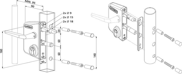 Actual product image Locinox Garden gate lock (1 pcs.)