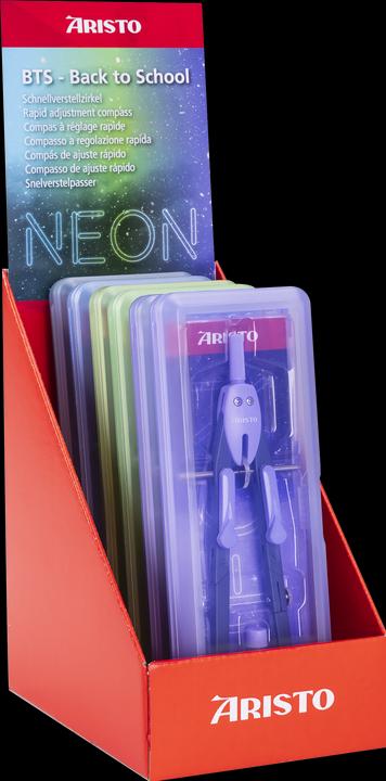 Produktbild Aristo BTS Zirkel Neon Series Display 6, 2x 552741-20, 552742-20, 552744-23