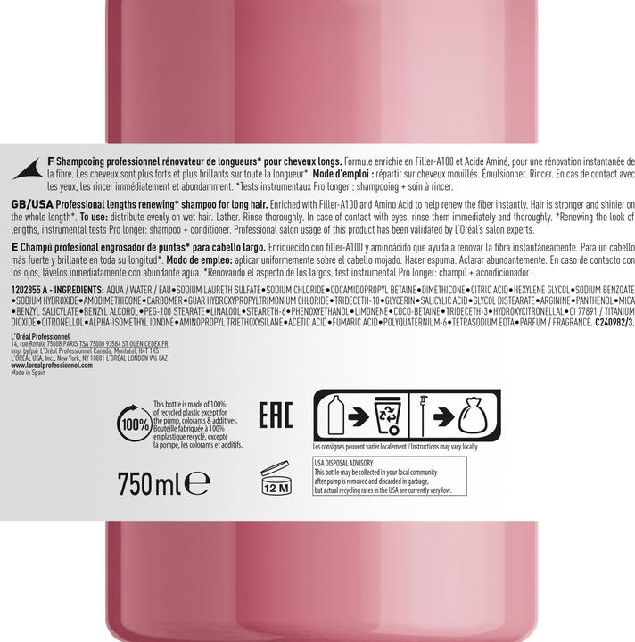 Actual product image L'Oréal Professionnel Pro Longer Shampoo / (750 ml, Liquid shampoo)